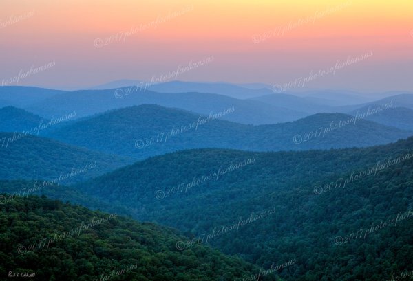 01 Rolling Hills Sunset Near Flatside Pinnacle - Professional Arkansas Ouachita Gallery No 1 photography by Paul Caldwell