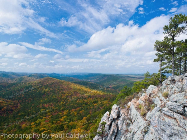 05 Sunny Afternoon Vista From Flatside Pinnacle In Ouachita Mountains - Professional Arkansas Ouachita Gallery No 1 photography by Paul Caldwell