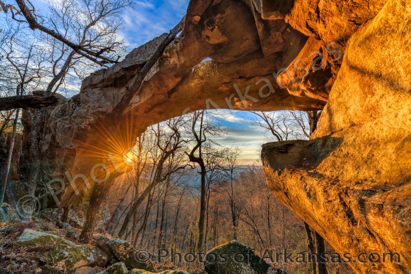 01.11 Sunrise At Rainbow Rock Natural Bridge Near Treat Arkansas - Professional Arkansas Ozark Gallery No 1 photography by Paul Caldwell