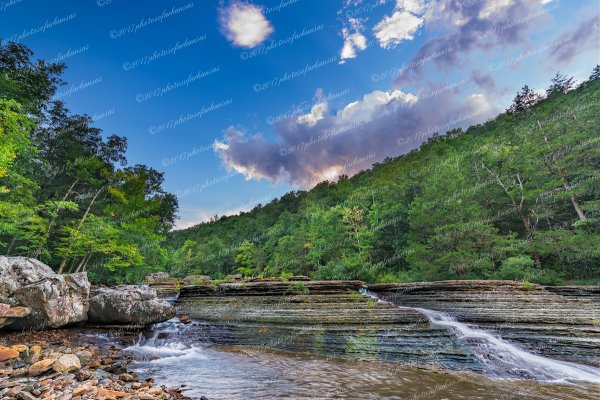 03.1 Late Evening Light At 6 Finger Falls On Falling Water Creek - Professional Arkansas Ozark Gallery No 1 photography by Paul Caldwell