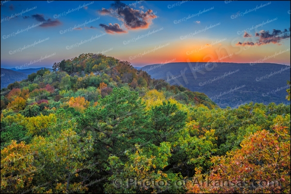 06 Autumn Afterglow At Sams Throne Arkansas Ozarks - Professional Arkansas Ozark Gallery No 1 photography by Paul Caldwell