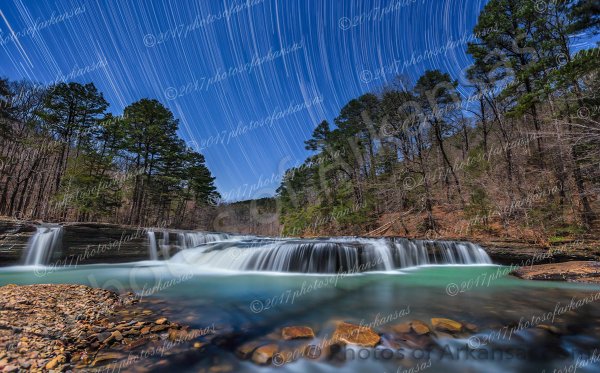 02.1 Haw Creek Falls At Midnight - Professional Arkansas Ozark Gallery No 2 photography by Paul Caldwell