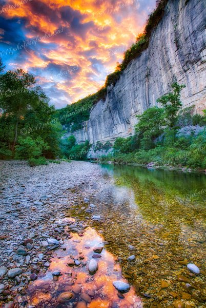 01.22 Sunset Over Roark Bluff On The Buffalo River - Professional Arkansas Ozark Gallery No 3 photography by Paul Caldwell