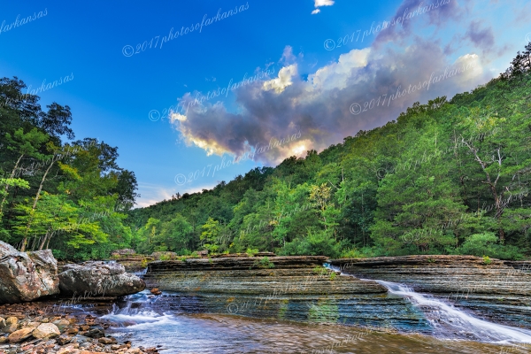 29 Late Eveing Light At 6 Finger Falls On Falling Water Creek - Professional Arkansas Ozark Gallery No 3 photography by Paul Caldwell