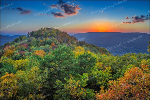 01.2 Autumn Afterglow At Sams Throne Arkansas Ozarks - Professional Featured Arkansas Photos photography by Paul Caldwell