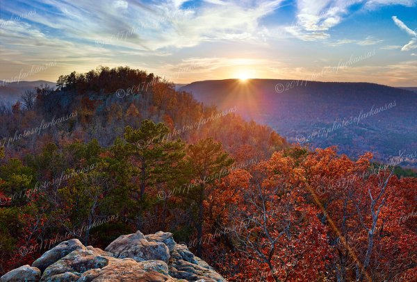 01 Sunset From Sams Throne In The Arkansas Ozarks - Professional Featured Arkansas Photos photography by Paul Caldwell