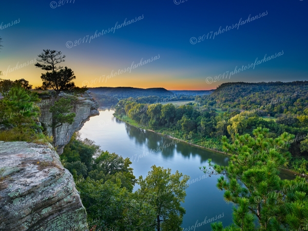 07 Calico Rock Afterglow In Early September On The White River - Professional New Photography 2023 photography by Paul Caldwell
