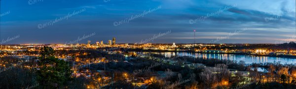 01.3 Sunset Over Little Rock And The Bend In The Arkansas River - Professional Panoramas Of Arkansas photography by Paul Caldwell