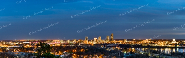 15 Sunset Over Downtown Little Rock From Fort Roots In North Little Rock - Professional Panoramas Of Arkansas photography by Paul Caldwell