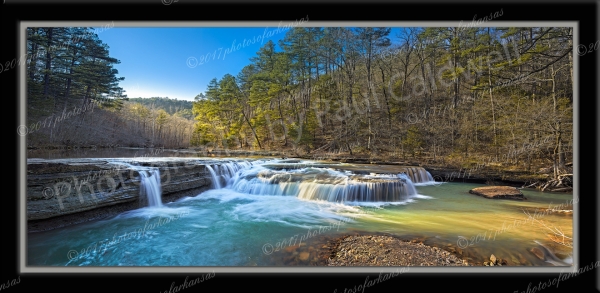 16 Haw Creek Falls At Sunset In The Early Springtime - Professional Panoramas Of Arkansas photography by Paul Caldwell