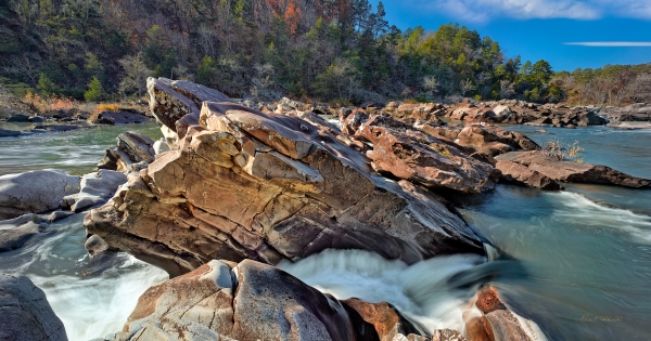 13 Fall At The Cossatot River - Professional Stone Bank New Hq photography by Paul Caldwell