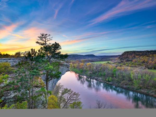 25 Sunser At Calico Rock - Professional Stone Bank New Hq photography by Paul Caldwell