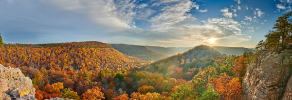 34 Fall Panorama At Sams Throne - Professional Stone Bank New Hq photography by Paul Caldwell