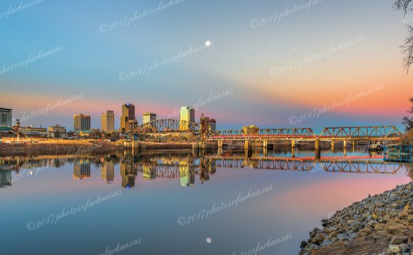 01.3 Early Morning View Of Downtown Little Rock Featuring The Junction Bridge - Professional Views Of Little Rock photography by Paul Caldwell