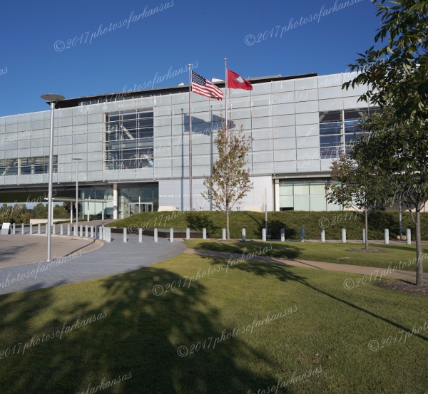 05 Bill Clinton Presidential Libaray View Featuring Flags In Front - Professional Views Of Little Rock photography by Paul Caldwell