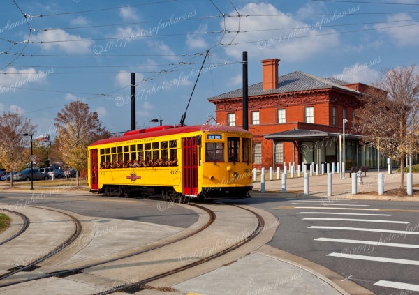 25 Little Rock Trolly Car In Front Of The Clinton School - Professional Views Of Little Rock photography by Paul Caldwell