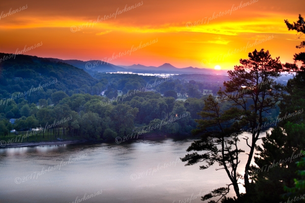 39 Sunset From The Summit Of Fort Roots Looking Towards Pinnacle Mountain - Professional Views Of Little Rock photography by Paul Caldwell