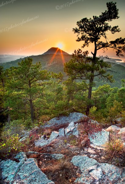 01 Sunset Over The Top Of Pinnacle Mountain - Professional Views Of Pinnacle Mountain photography by Paul Caldwell