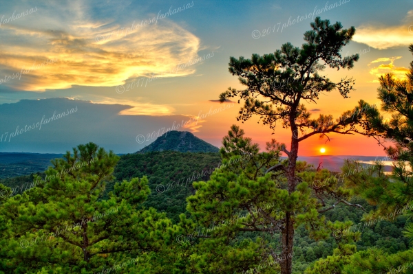 04 Blue Sky Sunset Near Pinnacle Mountain - Professional Views Of Pinnacle Mountain photography by Paul Caldwell