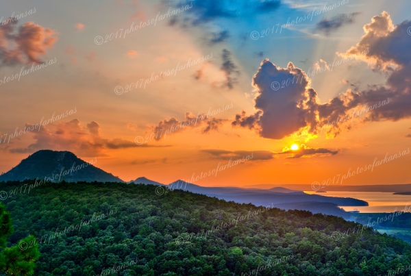 05 Summertine Sunset Over Pinnacle - Professional Views Of Pinnacle Mountain photography by Paul Caldwell