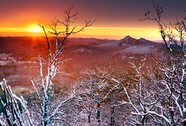 28 Winter Time Sunset From Pinnacle Mountain - Professional Views Of Pinnacle Mountain photography by Paul Caldwell